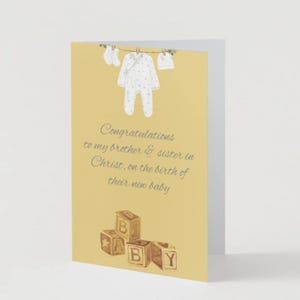 Félicitations à mon frère et à ma sœur en Christ pour la naissance de leur nouveau bébé