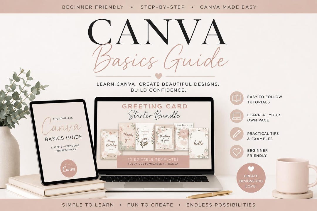 Beginner Canva Greeting Card Templates | Editable Starter Bundle ...