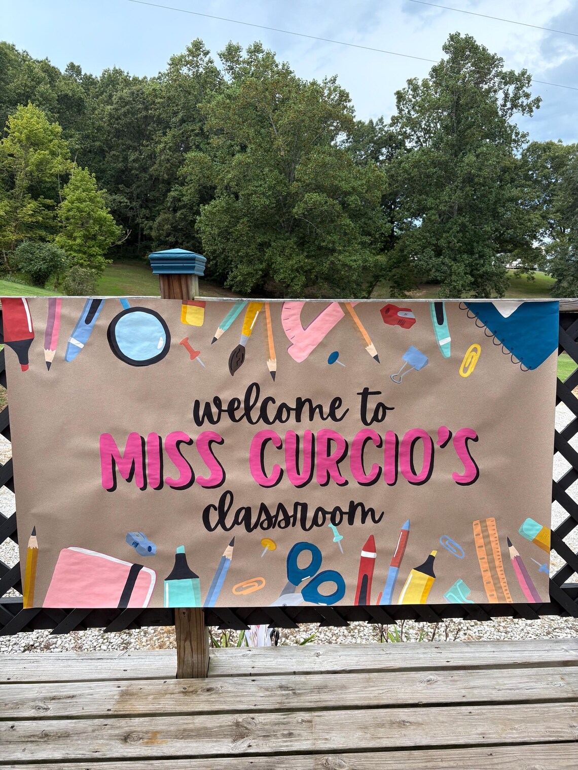 Hand-painted Teacher Welcome Banner: Personalized Classroom Decoration ...