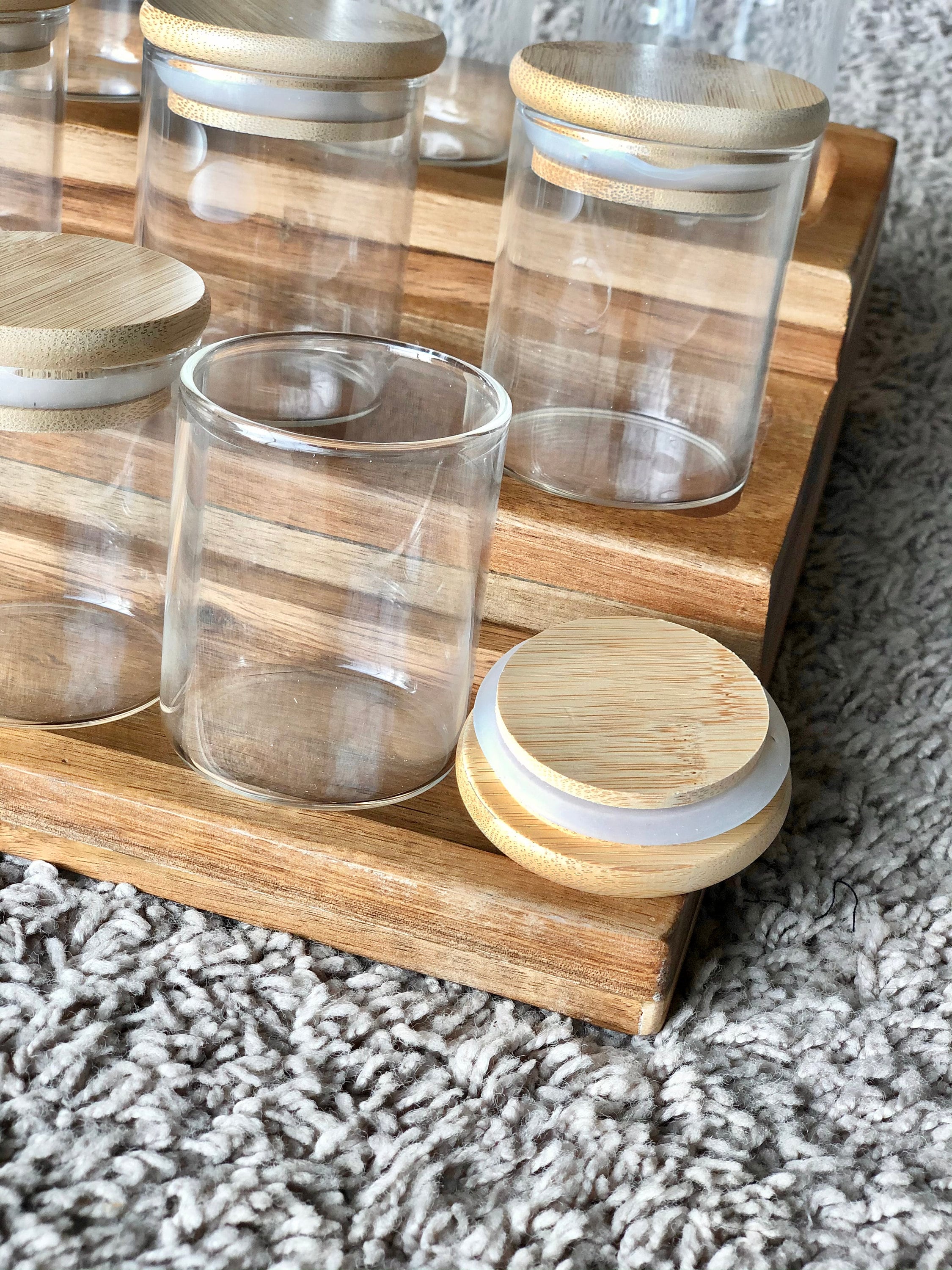 Bamboo Spice Jars Spice Jar Set Modern Minimalist Spice Etsy