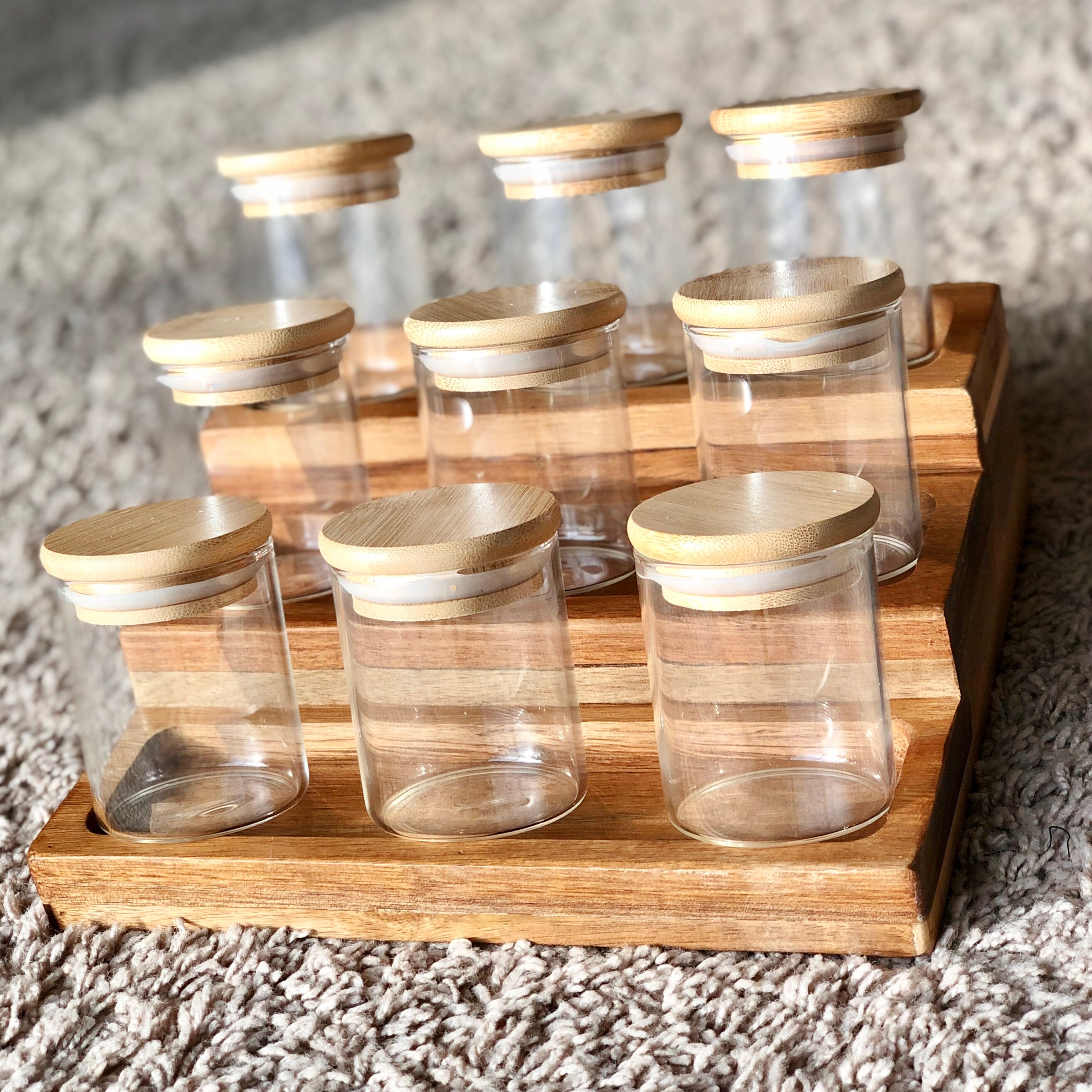 Bamboo Spice Jars Spice Jar Set Modern Minimalist Spice Etsy