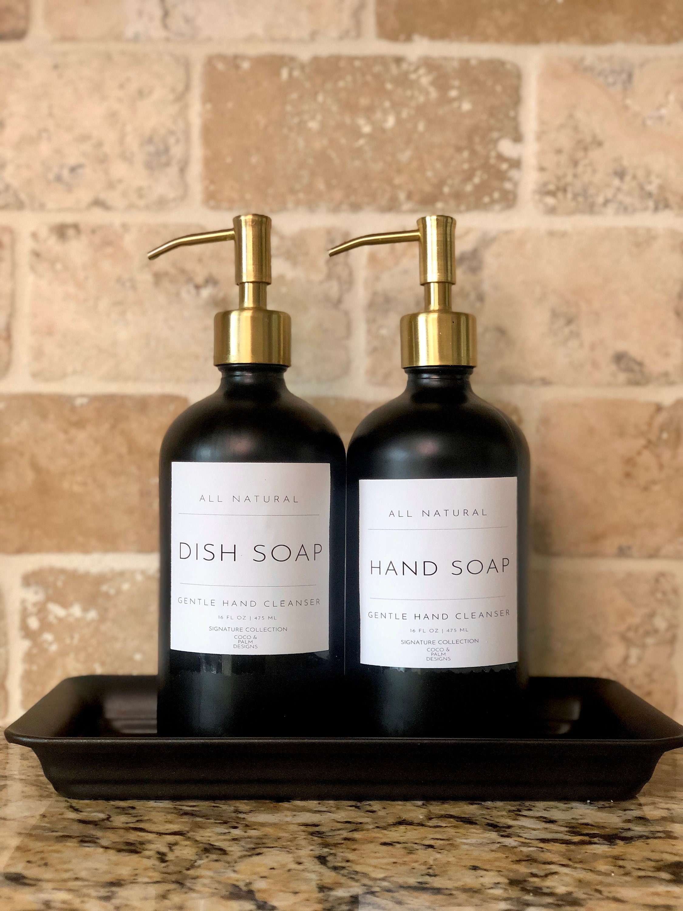 Black Vanity Tray Soap Tray Soap Bottle Tray Farmhouse Etsy