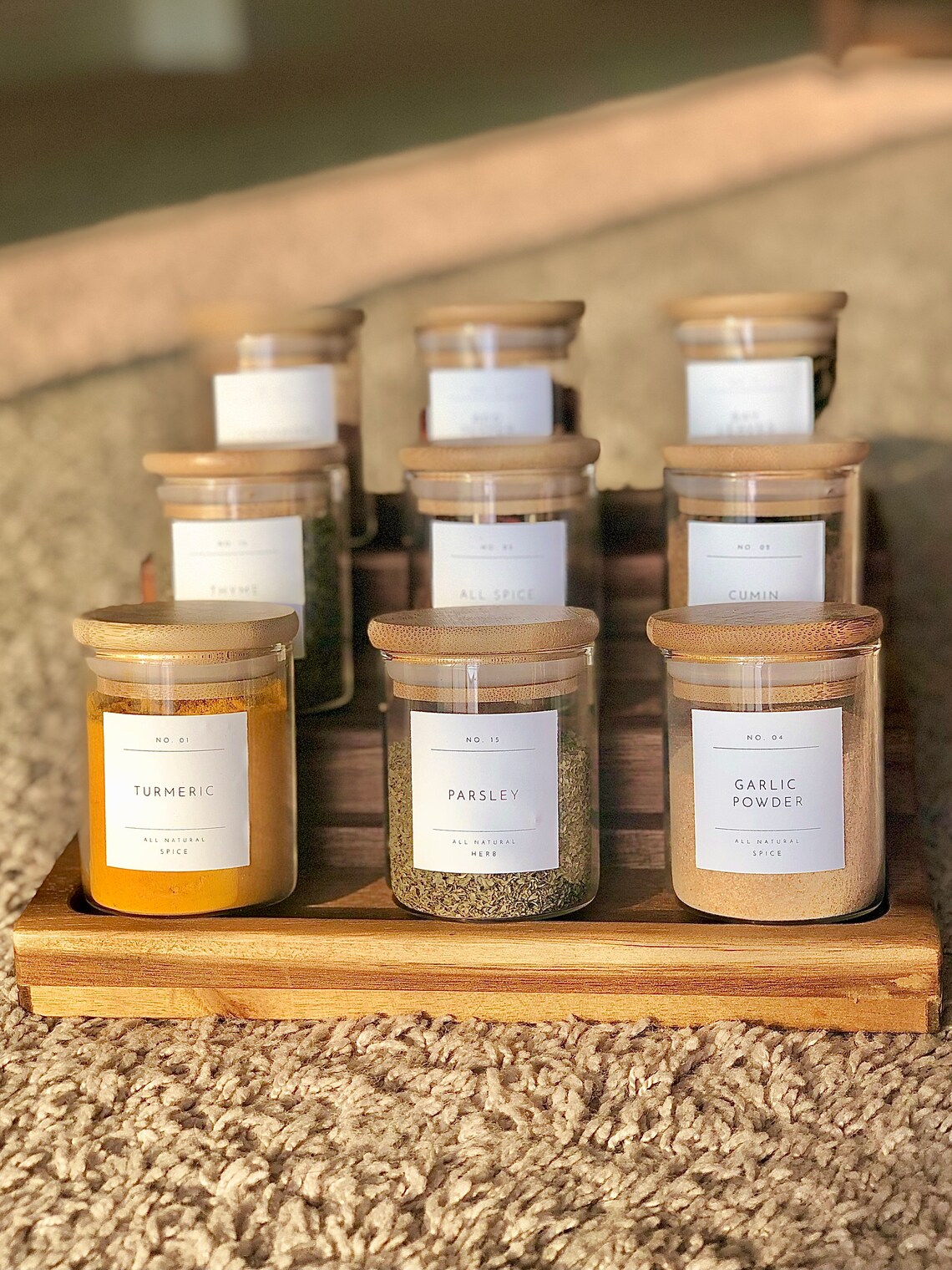 bamboo spice jars spice labels custom spice labels spice