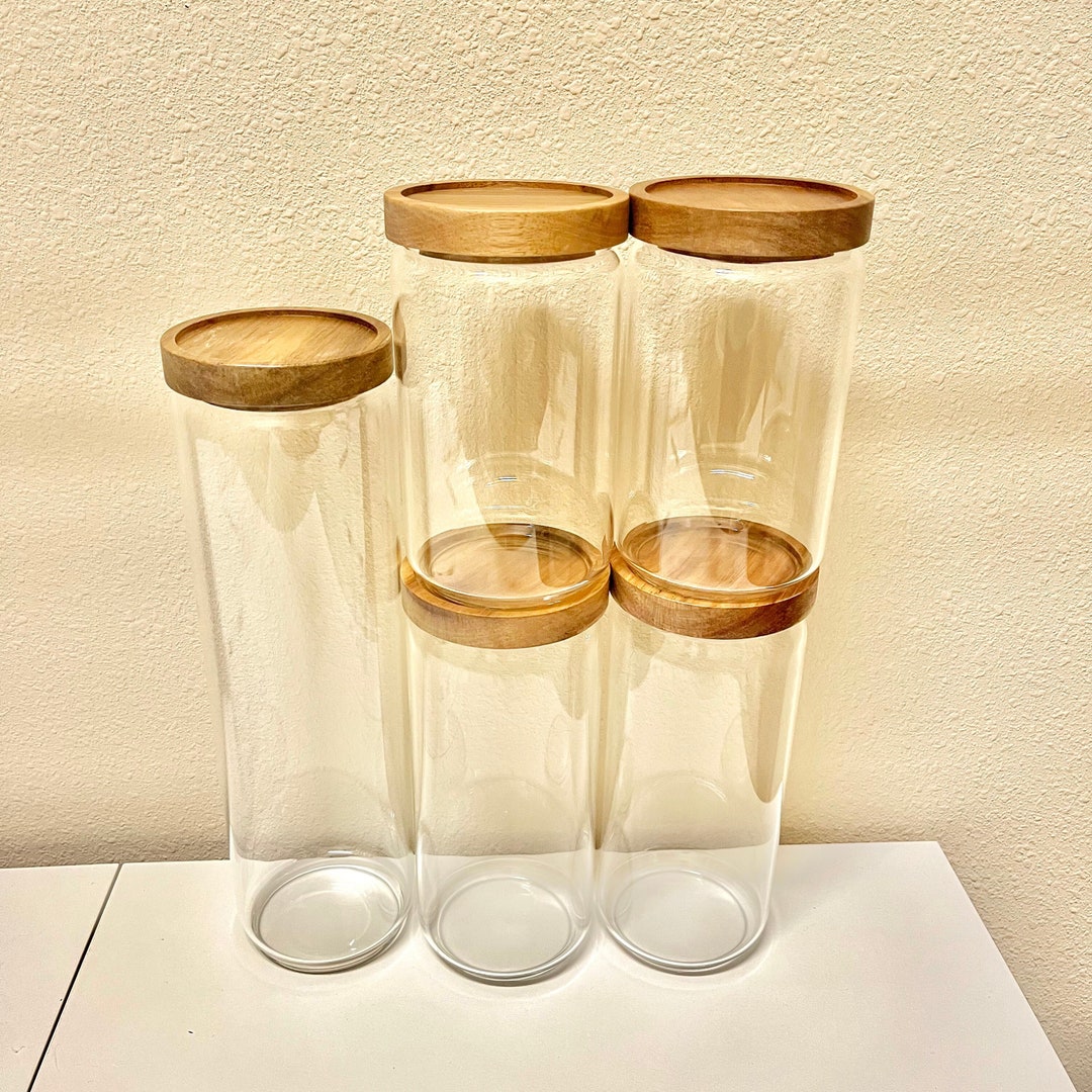 Glass Food Storage Jars, Glass Food Storage Containers, Bamboo Glass