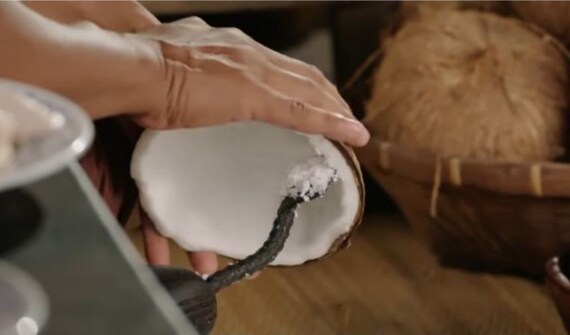 Coconut Scraper Portable Stool Blade Shredder Kitchen + FREE Wood Grater  Hand