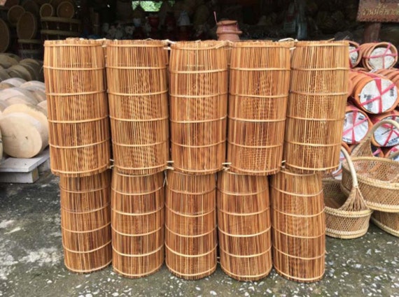 Sai Handmade Bamboo Trap Bung, Shredded Shrimp Trap, Fish Trap can Be Used  to Make Lanterns for Decorating the House and Garden 
