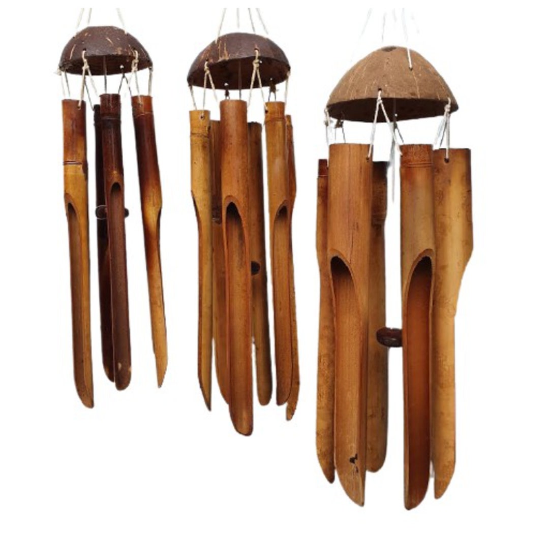 Hanging Outdoor Large Bamboo Wind Chime Melodious Sound Etsy