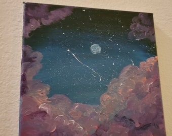 Night clouds acrylic painting