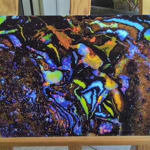 Milky Way ~ Opal Boulder Matrix ; Photomicrography on Aluminum