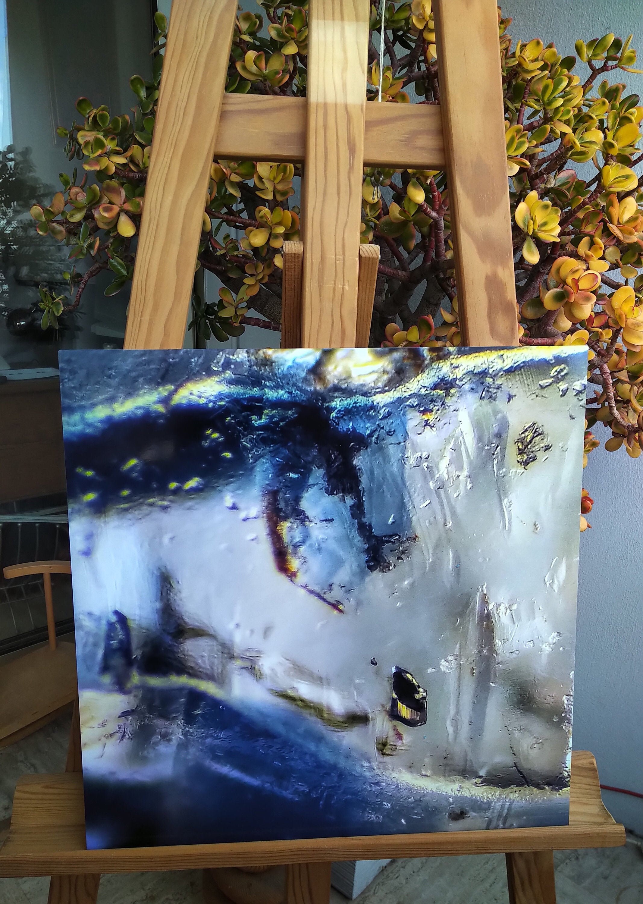 Glacier ~ Saphir Brut ; Photomicrographie sur Aluminium