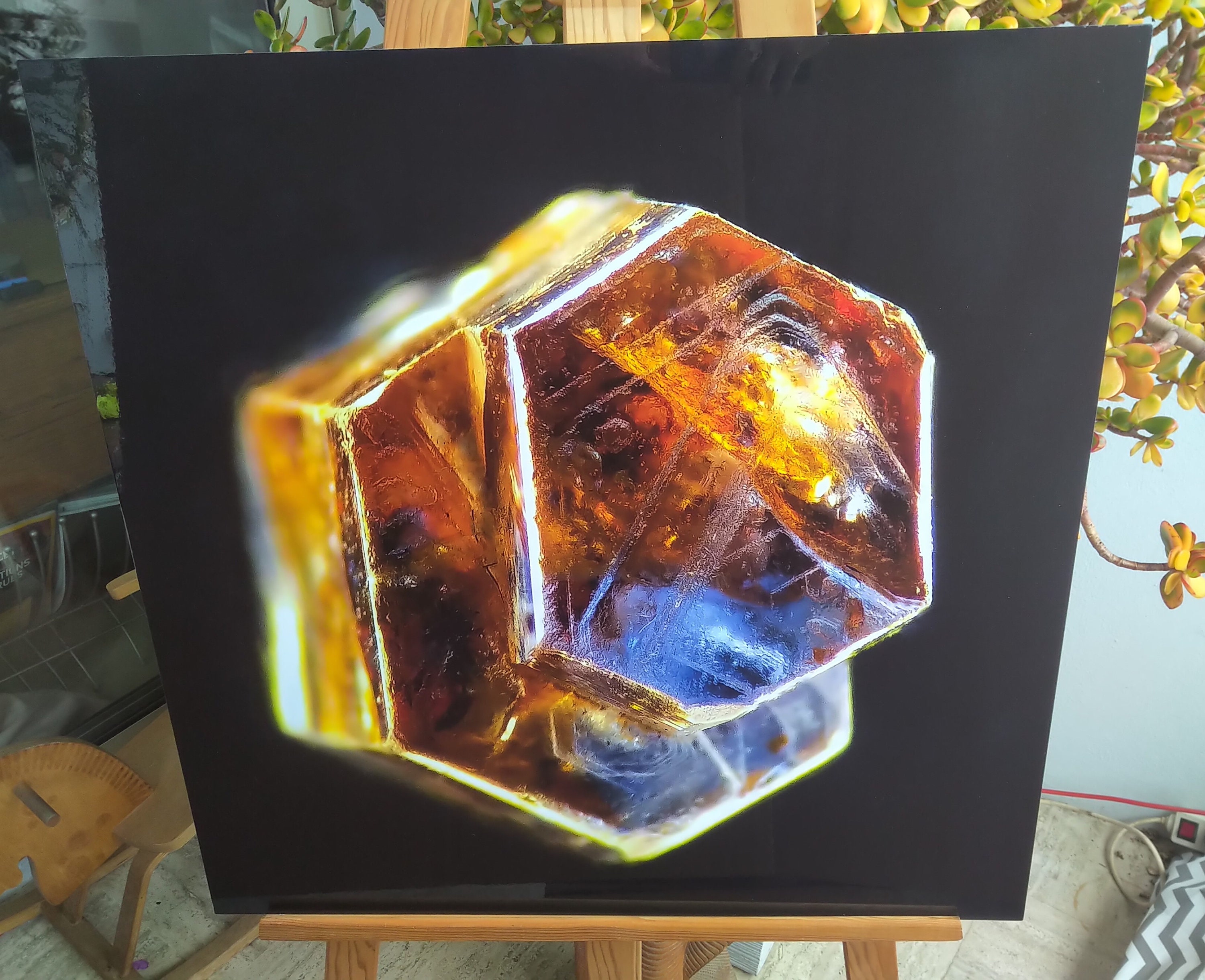 Archipel ~ Saphir Brut ; Photomicrographie sur Aluminium