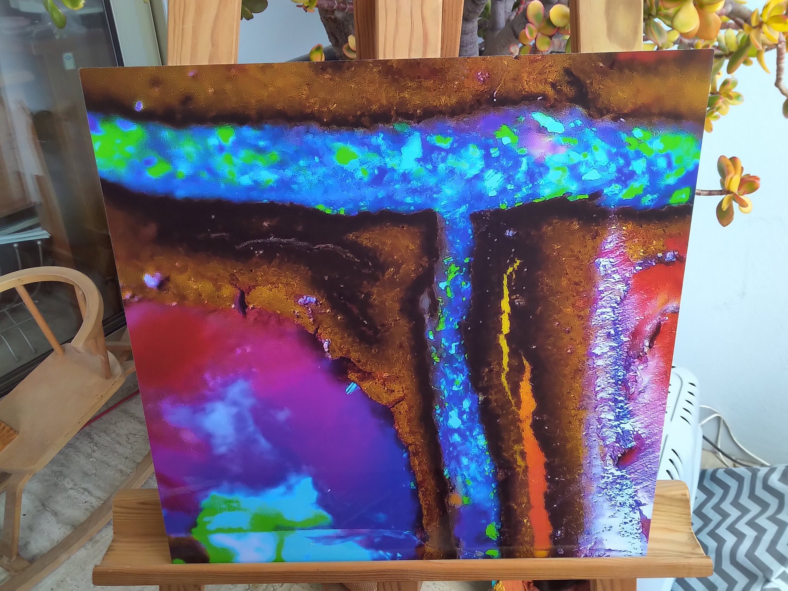 Fleuve ~ Opale Boulder Matrix ; Photomicrographie sur Aluminuim