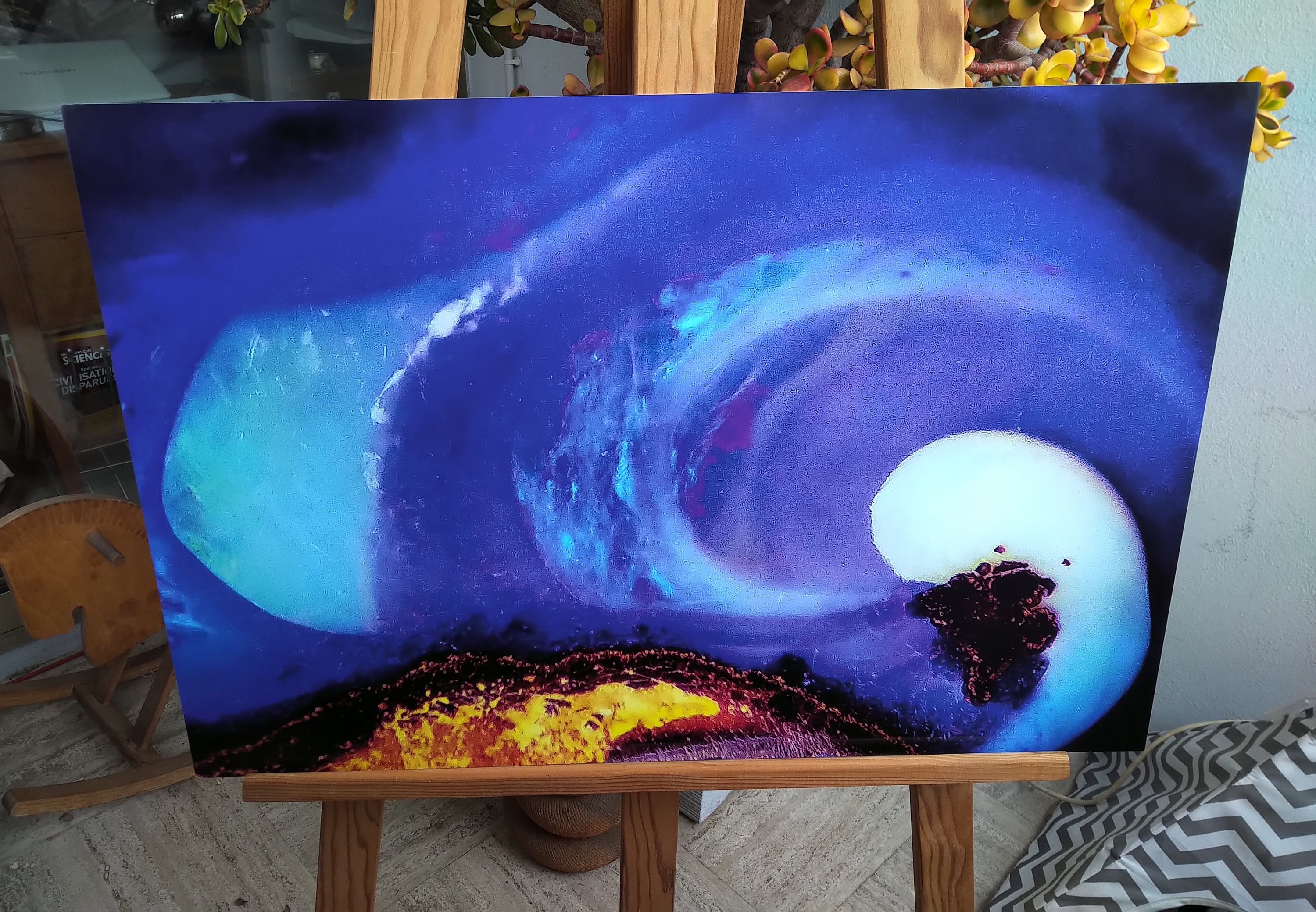 Galaxie ~ Opale Boulder Matrix Photomicrographie sur Aluminium