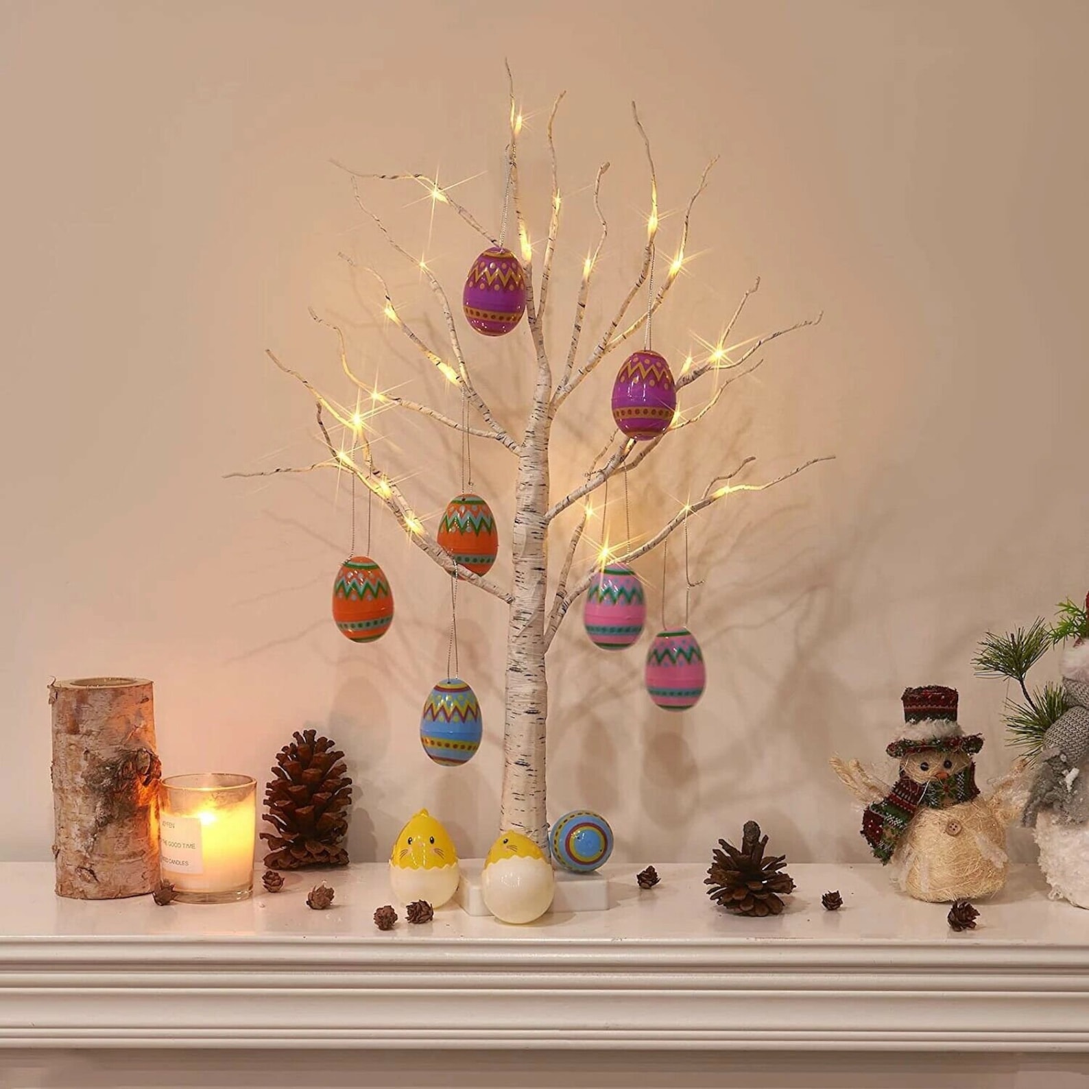 EASTER EGG TREE Twig Tree Decorations with Led Light For Etsy
