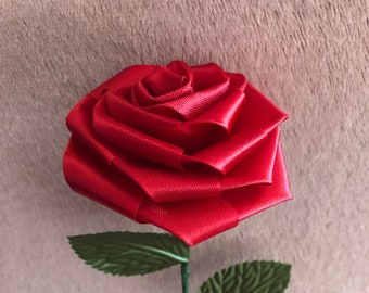 Red Satin Single Rose