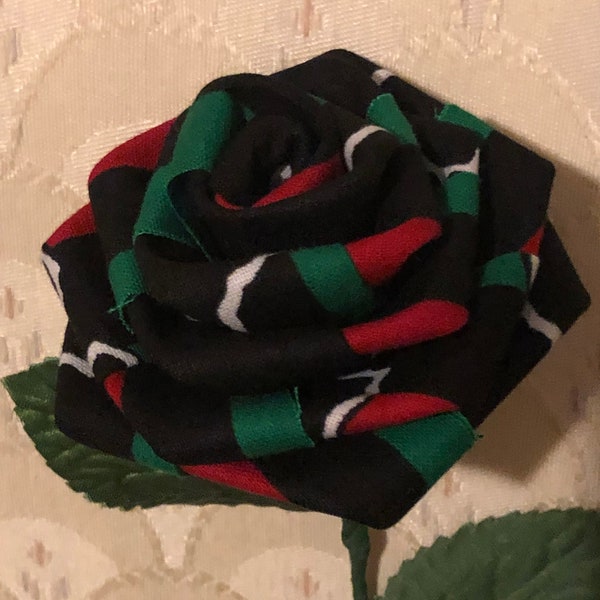 Red Black Green Kente Rose
