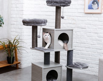 Frisco 76 In Xxl Heavy Duty Cat Tree Gray Chewy Com In 2021 Cat Tree Condo Cozy Hammock Cat Tree