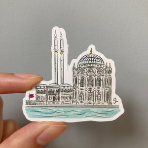 Pegatina de la mezquita de Ortakoy, Istanbul Sicker, Turquía, Pegatina ecológica
