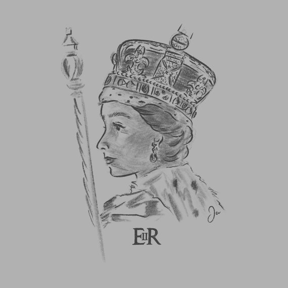 Ritratto dell'incoronazione della regina Elisabetta II, stampa