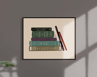 Book Print: Classics Edition, Vintage Book Print, Vintage Book Illustration, Digital Book Illustration