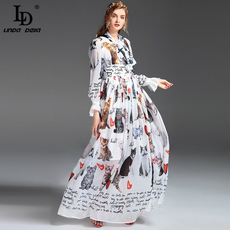 Women/'s Animal Print Long Dress