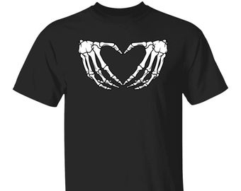 Skeleton Hands Heart Halloween T-Shirt