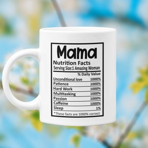 Mama Nutritional Facts 15 oz. Funny Mother&#39;s Day Mug