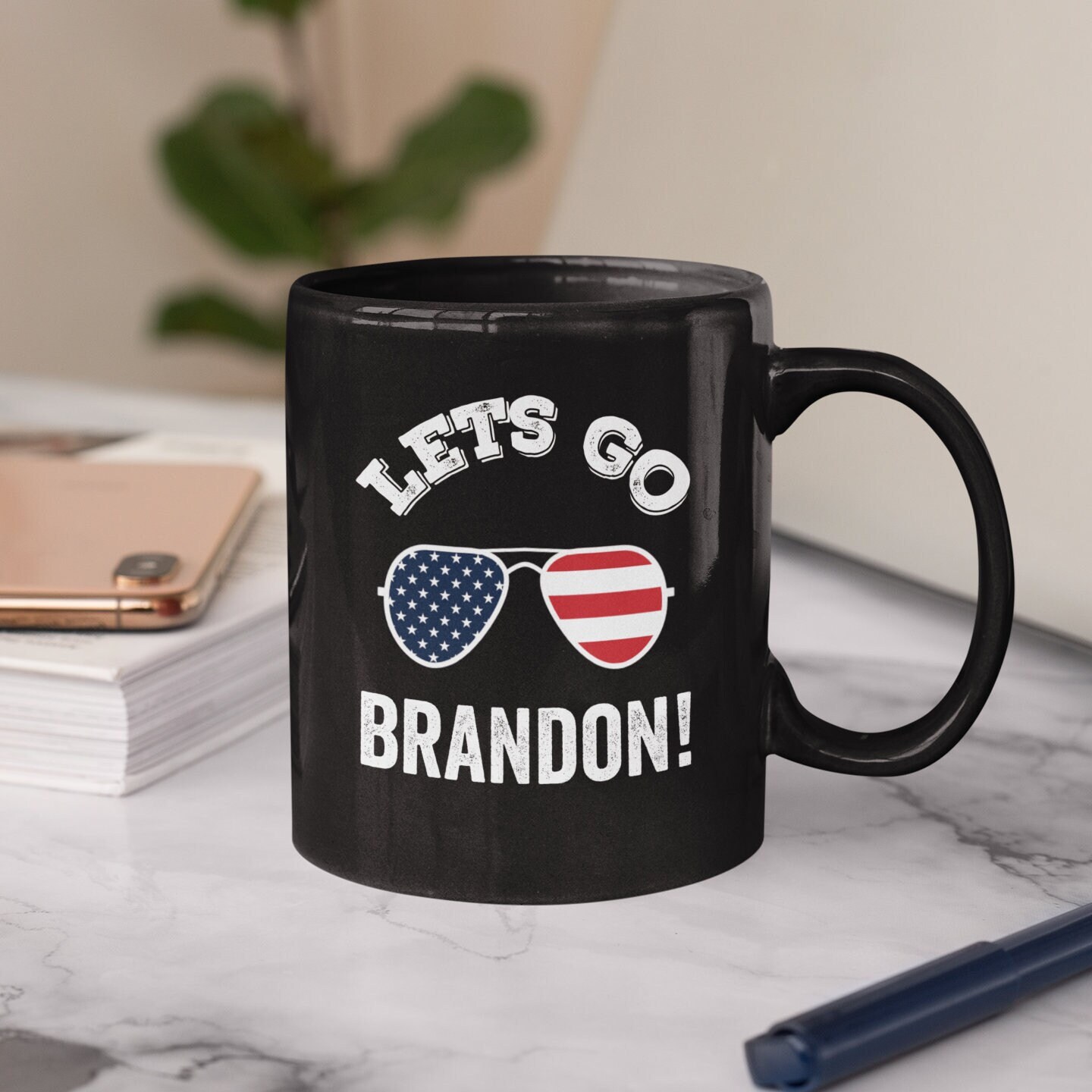 Let's Go Brandon 11 Oz. Black Coffee Mug - Etsy