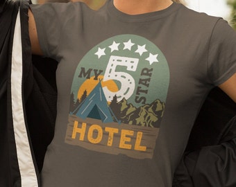Funny Camping Shirt My 5 Star Unisex T-Shirt For Campers and Hikers