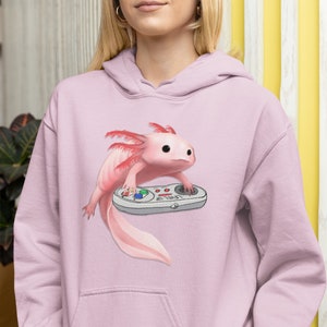 Axolotl Playing Video Games Unisex Hoodie