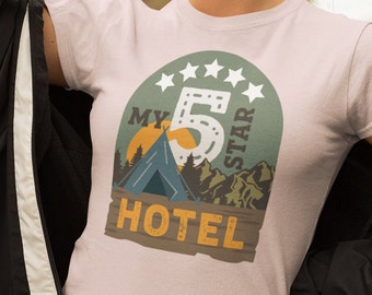 Funny Camping Shirt My 5 Star Unisex T-Shirt For Campers and Hikers