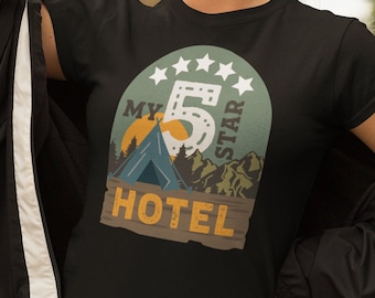 Funny Camping Shirt My 5 Star Unisex T-Shirt For Campers and Hikers