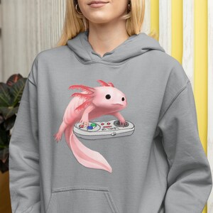 Axolotl Playing Video Games Unisex Hoodie