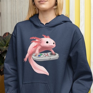 Axolotl Playing Video Games Unisex Hoodie