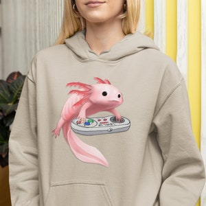 Axolotl Playing Video Games Unisex Hoodie