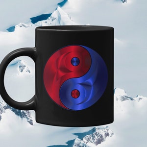 Yin Yang 11oz Black Coffee Mug | Yin Yang Tea Mug | Yoga Mug | Mindful Mug | Spiritual Mug | Inspirational Mug | Tea Cup