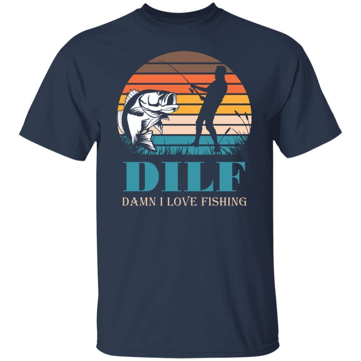 DILF Shirt Fishing Shirts for Men Damn I Love Fishing Shirts for
