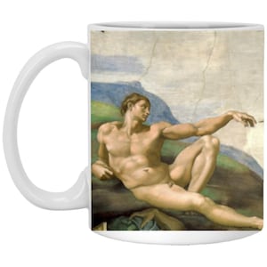 Michael Angelo&#39;s The Creation of Adam 11 oz. White Coffee Mug