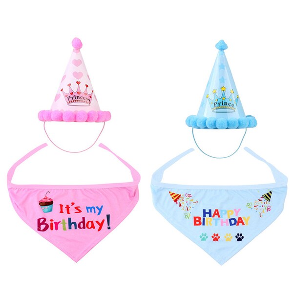 Dog Birthday Hat & Bandana Set | Dog Party Set |