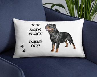 Rottweiler Throw Cushion | Gifts For Her | Gifts For Him | Xmas Birthday | Rottweiler Lovers | Brubonchi