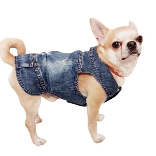 Gilet in denim / Vestiti per cani / Vestiti per gatti / Regalo per animali domestici / Abbigliamento per animali domestici