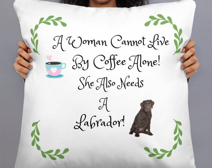 Chocolate Labrador Dog Throw Cushion | Gifts For Her | Xmas Birthday | Labrador Dog Lovers | Brubonchi