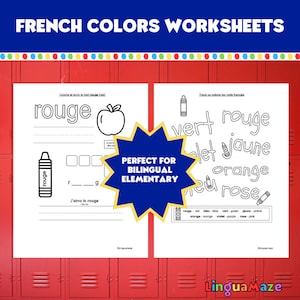 French Colors Worksheet | French Worksheet for Kids