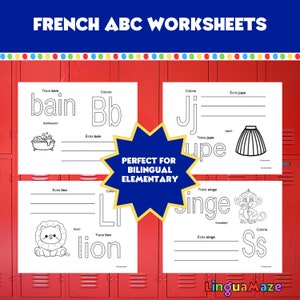 French Alphabet Worksheets | Downloadable Printable Bilingual Coloring Sheets for Young French Learners