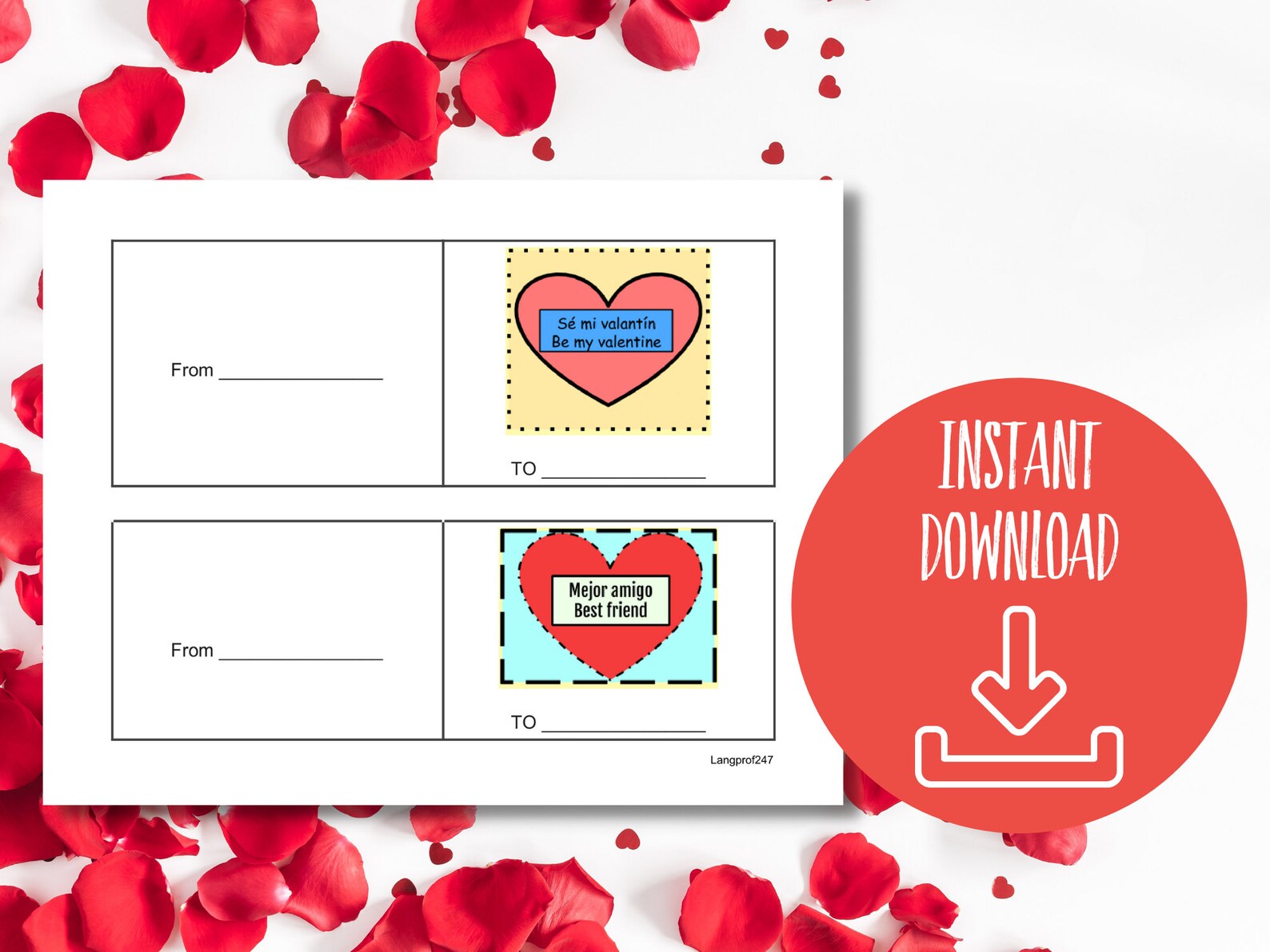Spanish Valentine's Day Cards | Etsy