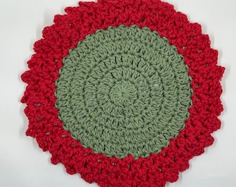 Merry Berry Washcloth/Dishcloth, Christmas Colors