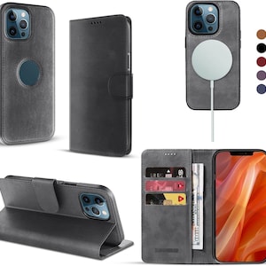 Vegan Leather iPhone Wallet Case, EMF Blocking, Anti-Radiation