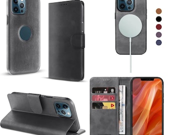 Vegan Leather iPhone Wallet Case, EMF Blocking, Anti-Radiation