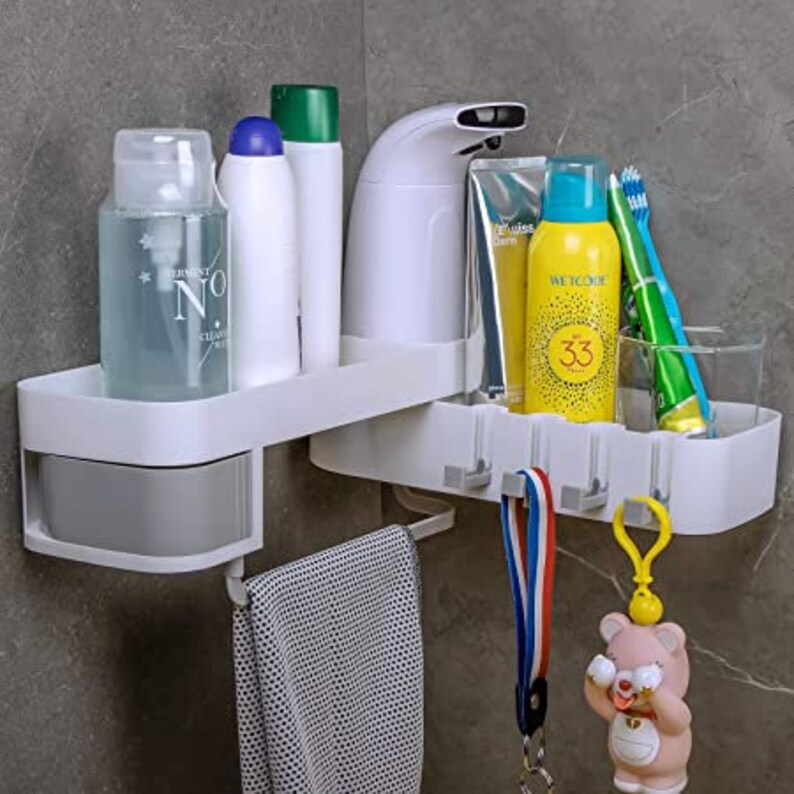 TBM Bathroom Corner Storage Shelf / Self Adhesive Bathroom - Etsy UK