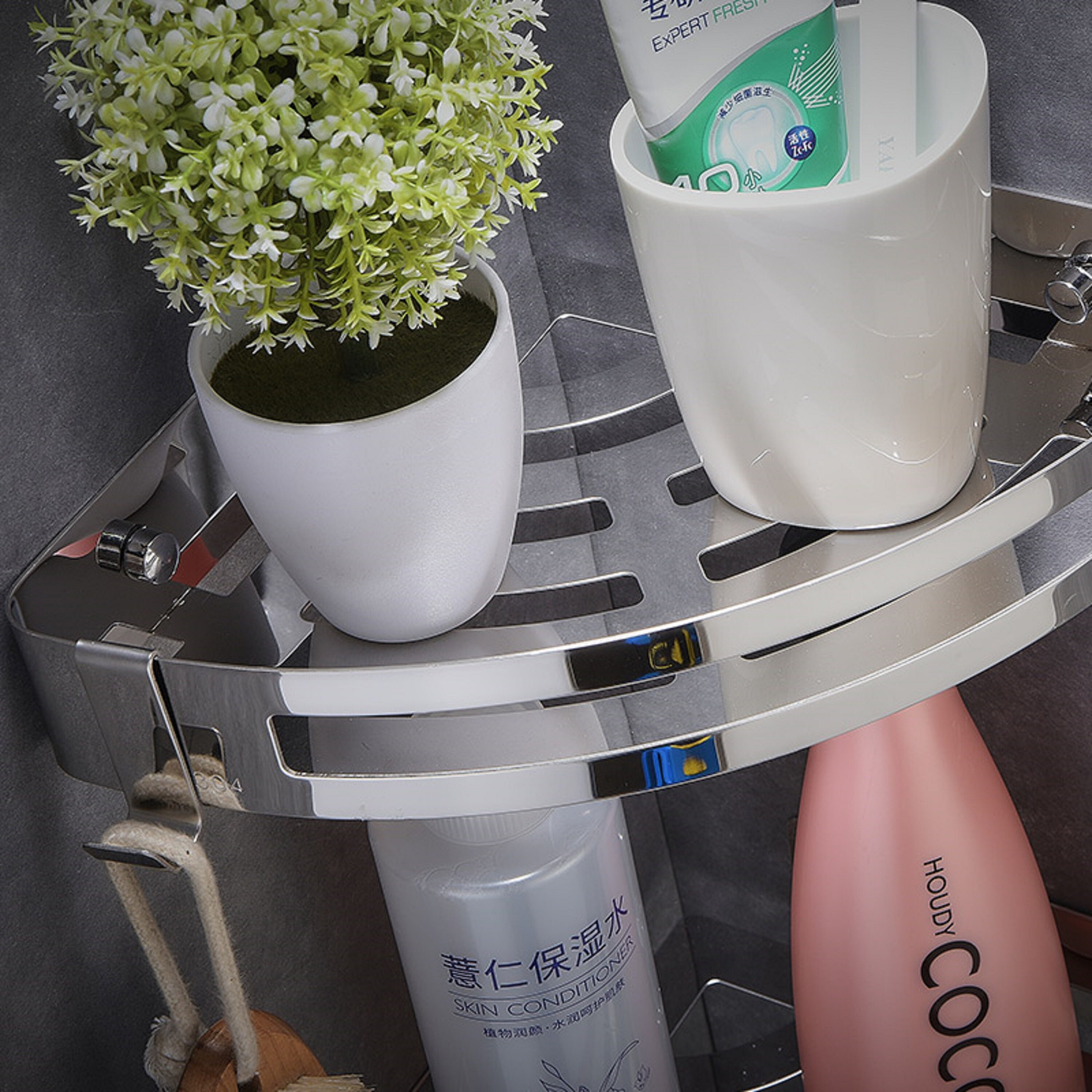 2pack Corner Shower Caddy Adhesive Bath Shelf With Hooks Etsy UK